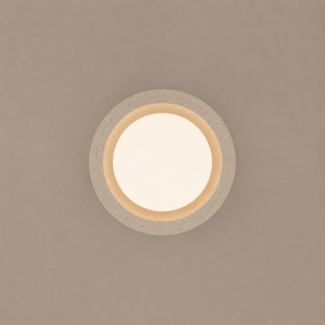 Modern Minimalist Flush Mount Ceiling Light Cement LED Adjustable Color Temperature 685 Lumens