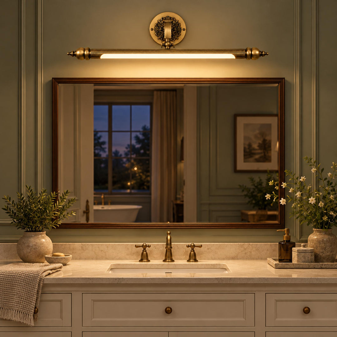 Retro Wall Sconce Lighting Wall Mounted Copper Metal Fixture for Bathroom Vanity Illumination