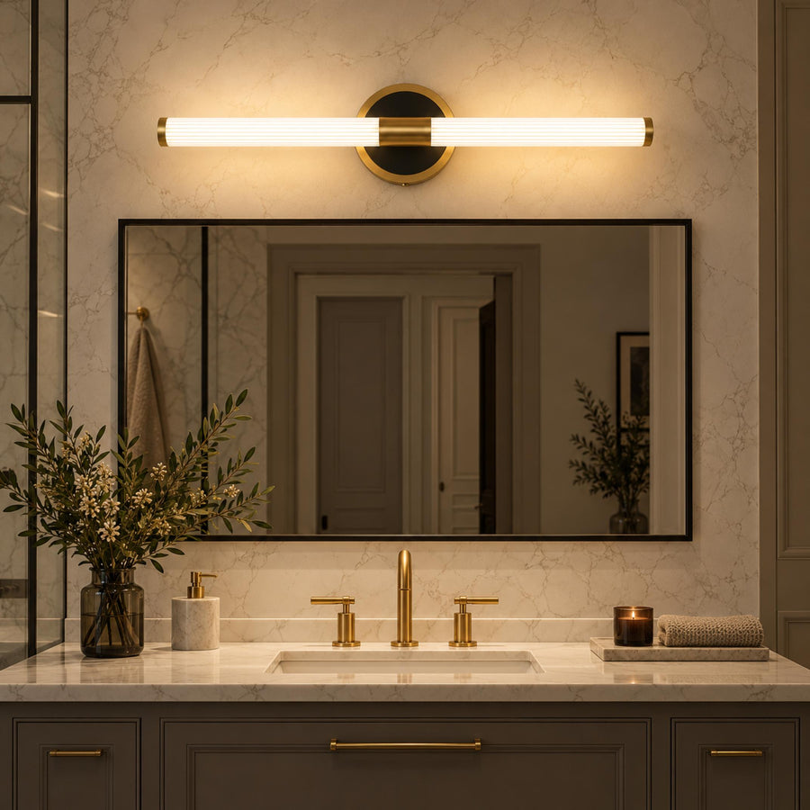 Contemporary Wall Light Wall Mounted Aluminum Iron Acrylic Linear Design Dimmable for Indoor Use in the bright bathroom
