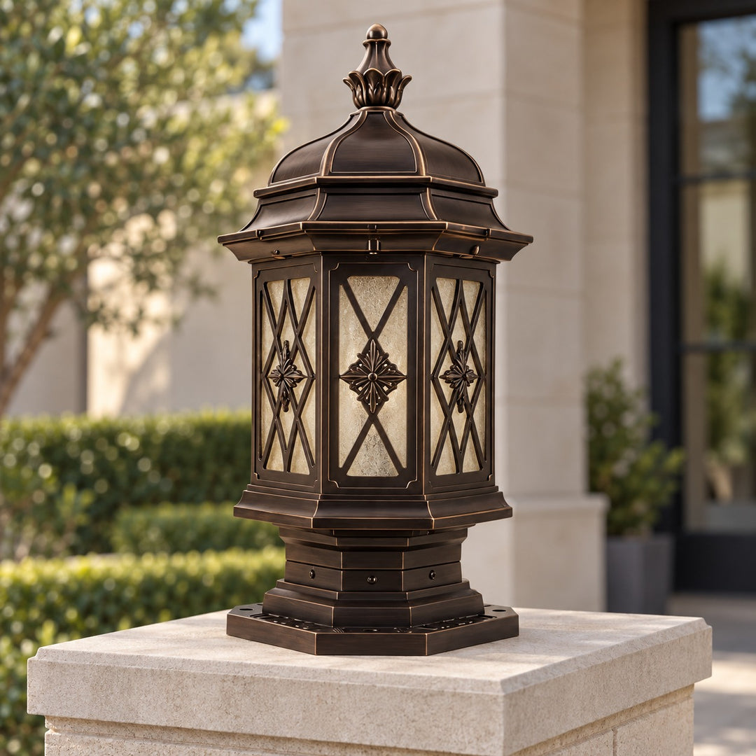 Modern Outdoor Pillar Light Wall Mounted Aluminum Frosted Glass Shade IP65 Waterproof