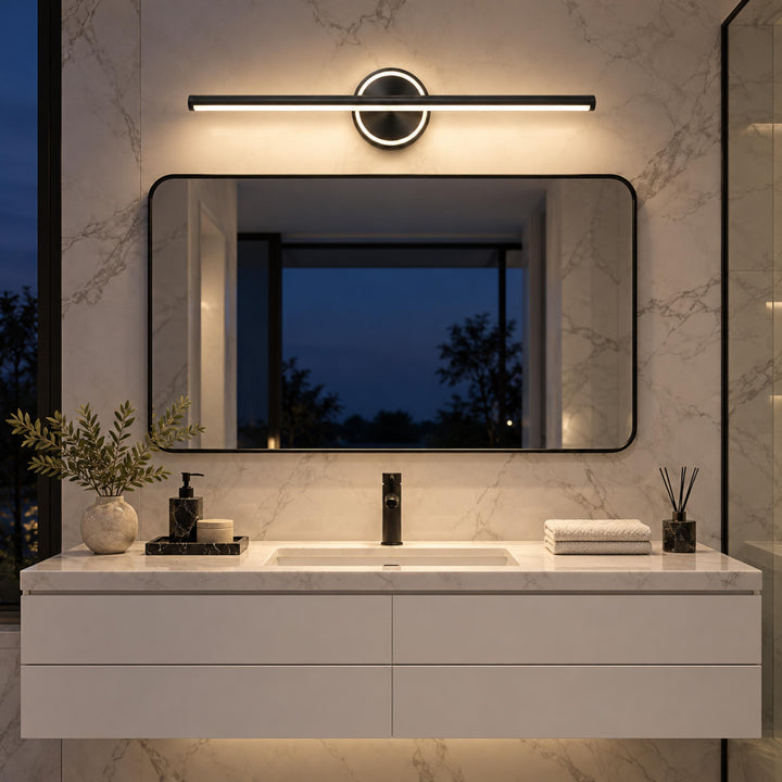 Modern Wall Sconce Bathroom Light Wall Mounted Aluminum and Acrylic Dimmable Vanity Fixture
