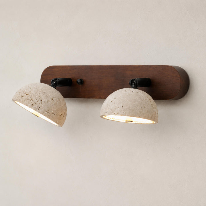 Modern Adjustable Vanity Light Fixture in Travertine with Dimmable LED for Bathroom Lighting