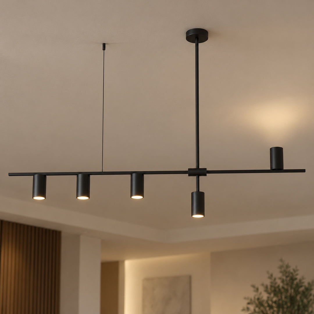 Modern Adjustable Ceiling Light Fixture Kitchen Pendant Lighting Metal Frame LED for Kitchen Island
