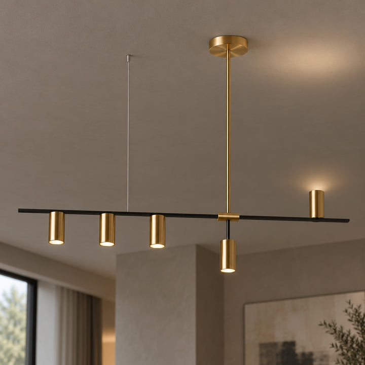 Modern Adjustable Ceiling Light Fixture Kitchen Pendant Lighting Metal Frame LED for Kitchen Island