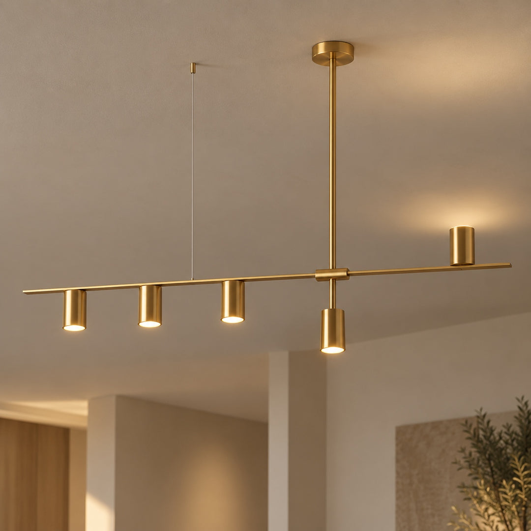 Modern Adjustable Ceiling Light Fixture Kitchen Pendant Lighting Metal Frame LED for Kitchen Island