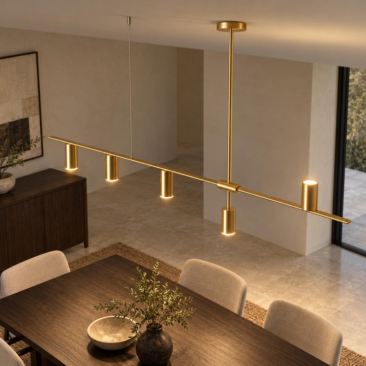 Modern Adjustable Ceiling Light Fixture Kitchen Pendant Lighting Metal Frame LED for Kitchen Island