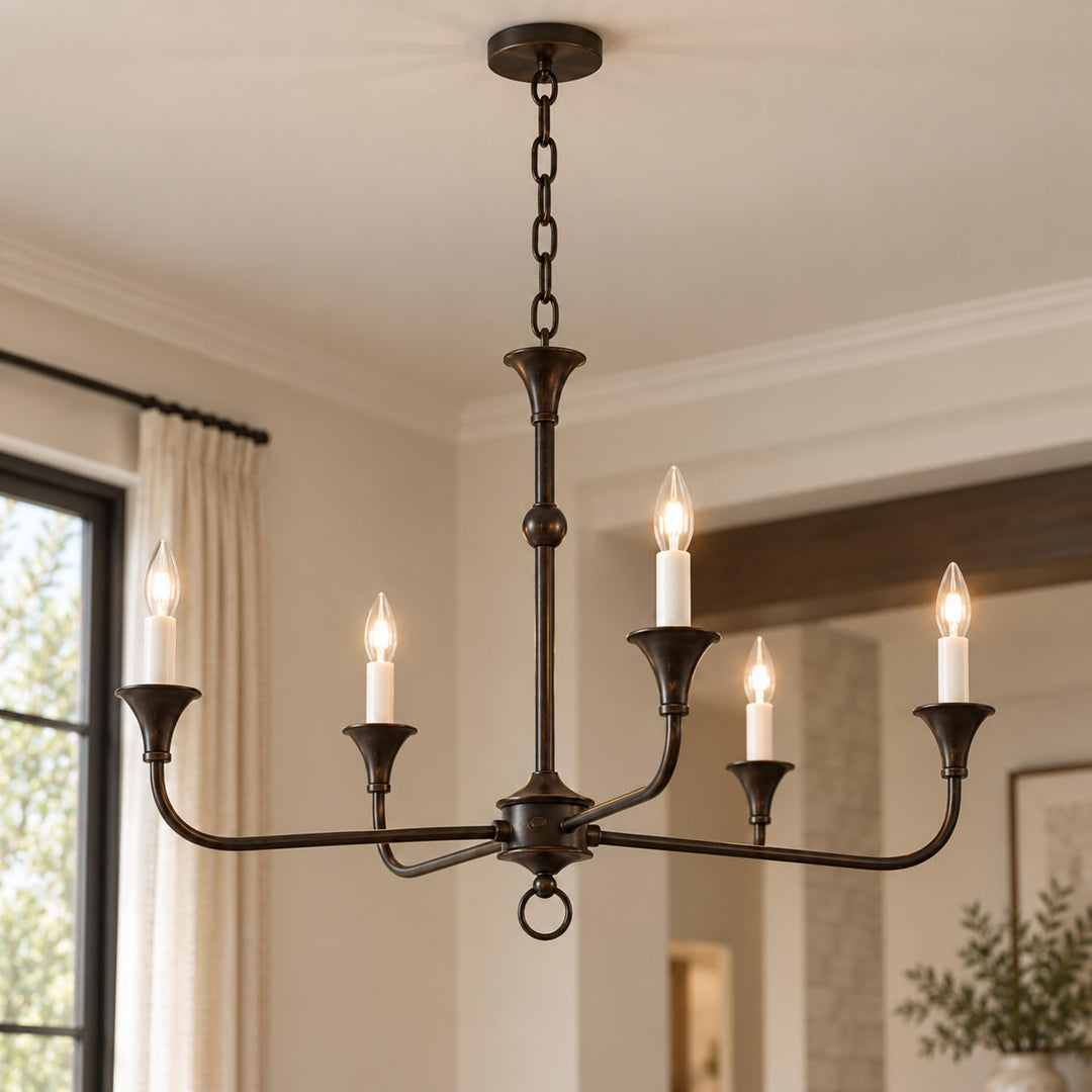 Modern Multi-Arm Black Chandelier Adjustable Ceiling Light Brass Candelabra 5-6 Bulb E14