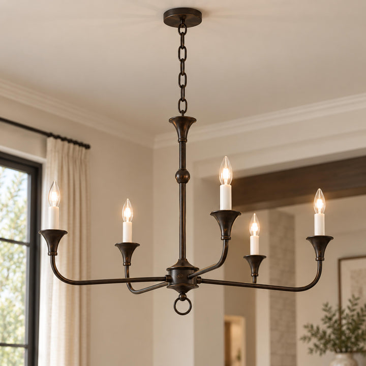 Modern Multi-Arm Black Chandelier Adjustable Ceiling Light Brass Candelabra 5-6 Bulb E14