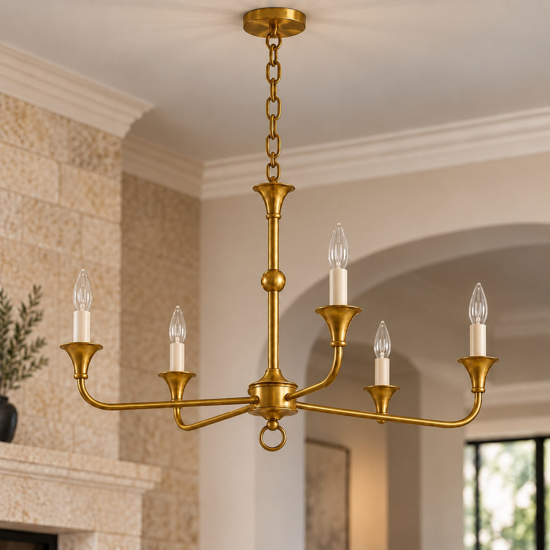 Modern Multi-Arm Black Chandelier Adjustable Ceiling Light Brass Candelabra 5-6 Bulb E14