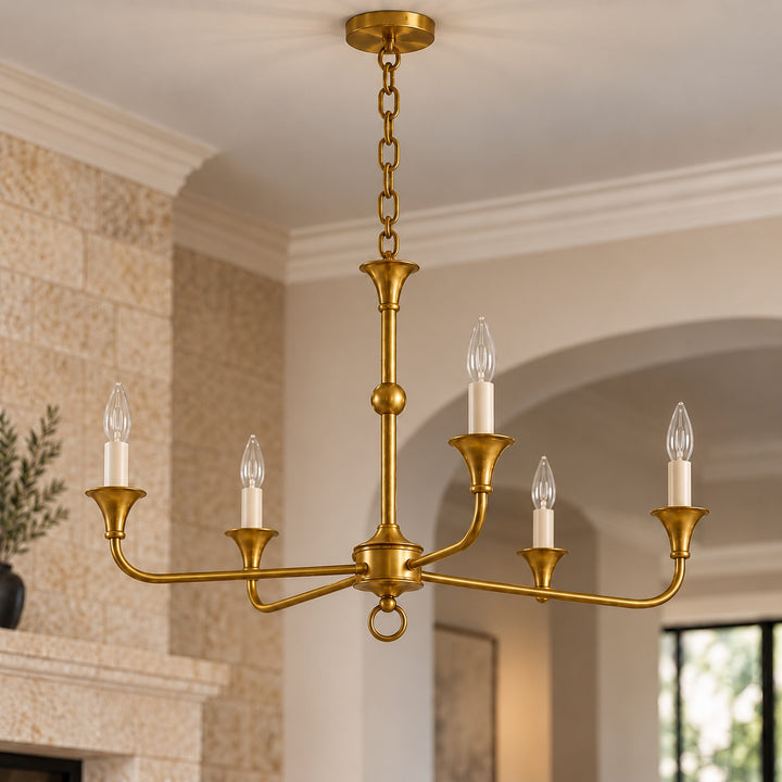 Modern Multi-Arm Black Chandelier Adjustable Ceiling Light Brass Candelabra 5-6 Bulb E14