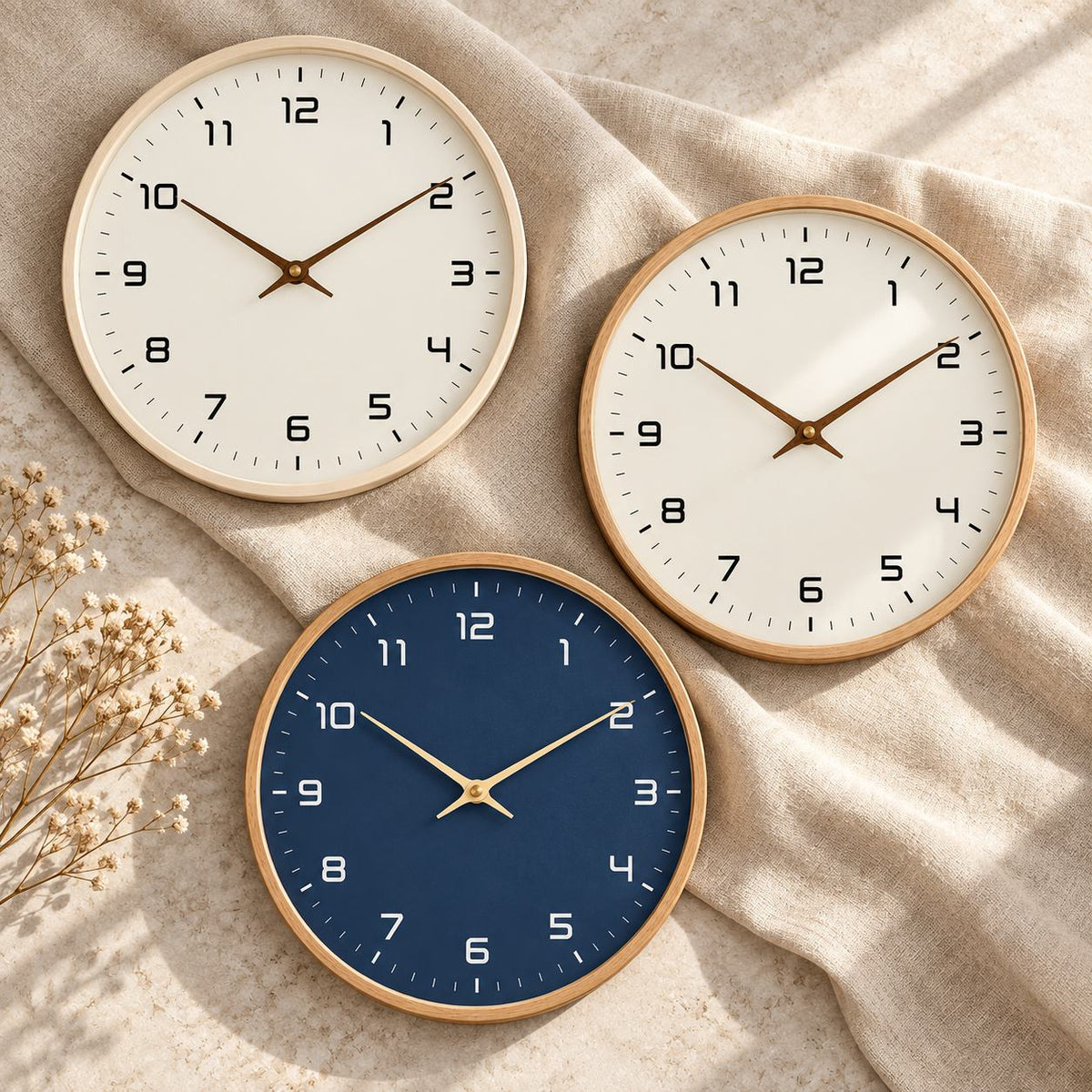 Modern Wall Clock Wall Mounted Silent Quartz Durable Plastic Easy Installation 25cm 30cm