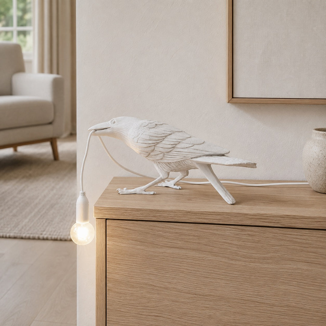 Modern Adjustable Table Lamp with LED Light and Resin Shade for Living Room and Bedroom