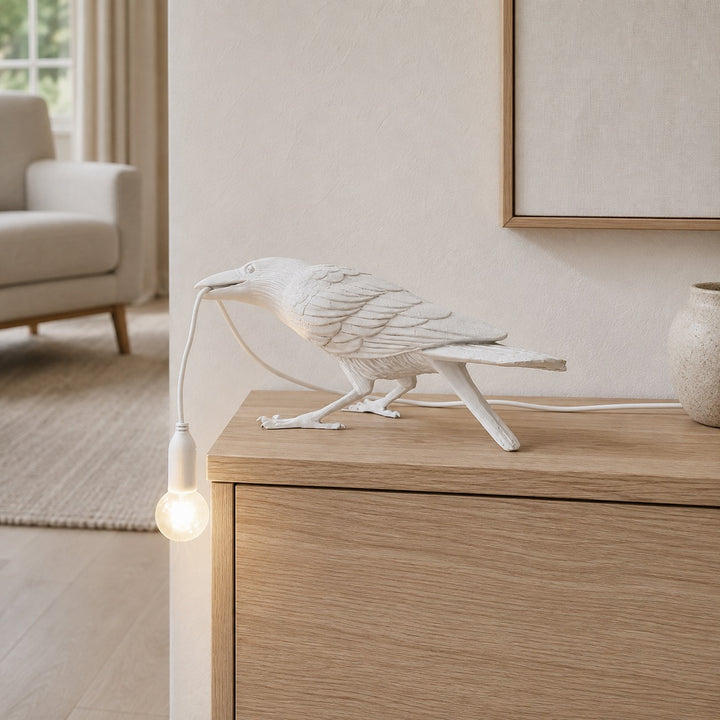 Modern Adjustable Table Lamp with LED Light and Resin Shade for Living Room and Bedroom