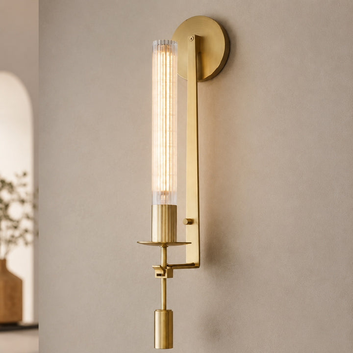 Classic French Style Wall Sconce Lighting with Metal Frame and Glass Shade for Elegant Ambiance