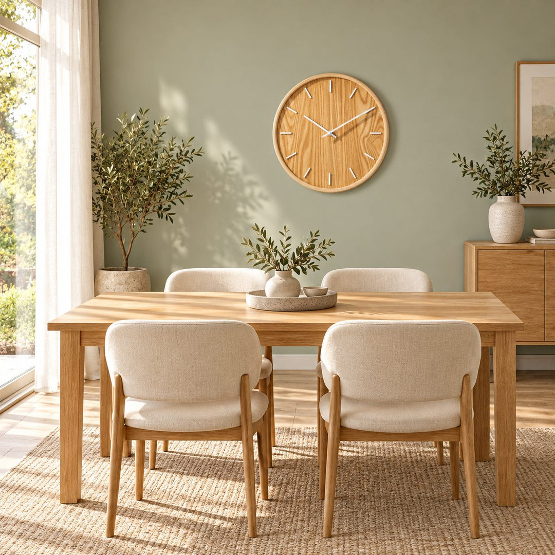 Modern Wall Clock Solid Wood Silent Sweep Design for Home Office Wall Clock Decor