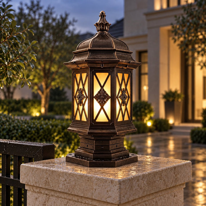 Modern Outdoor Pillar Light Wall Mounted Aluminum Frosted Glass Shade IP65 Waterproof