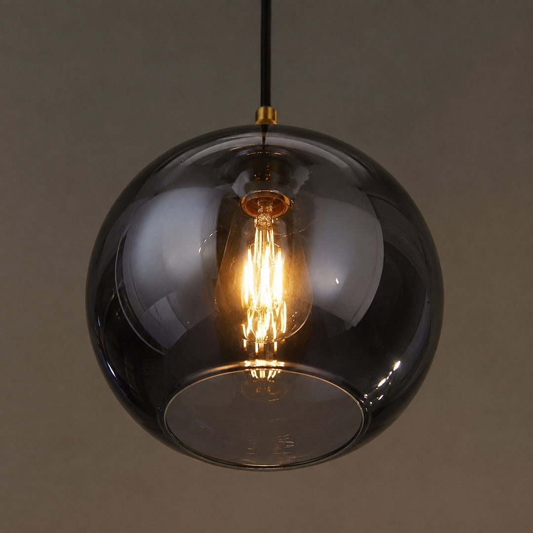 Modern Glass Pendant Light Adjustable Height LED for Kitchen Island Lighting