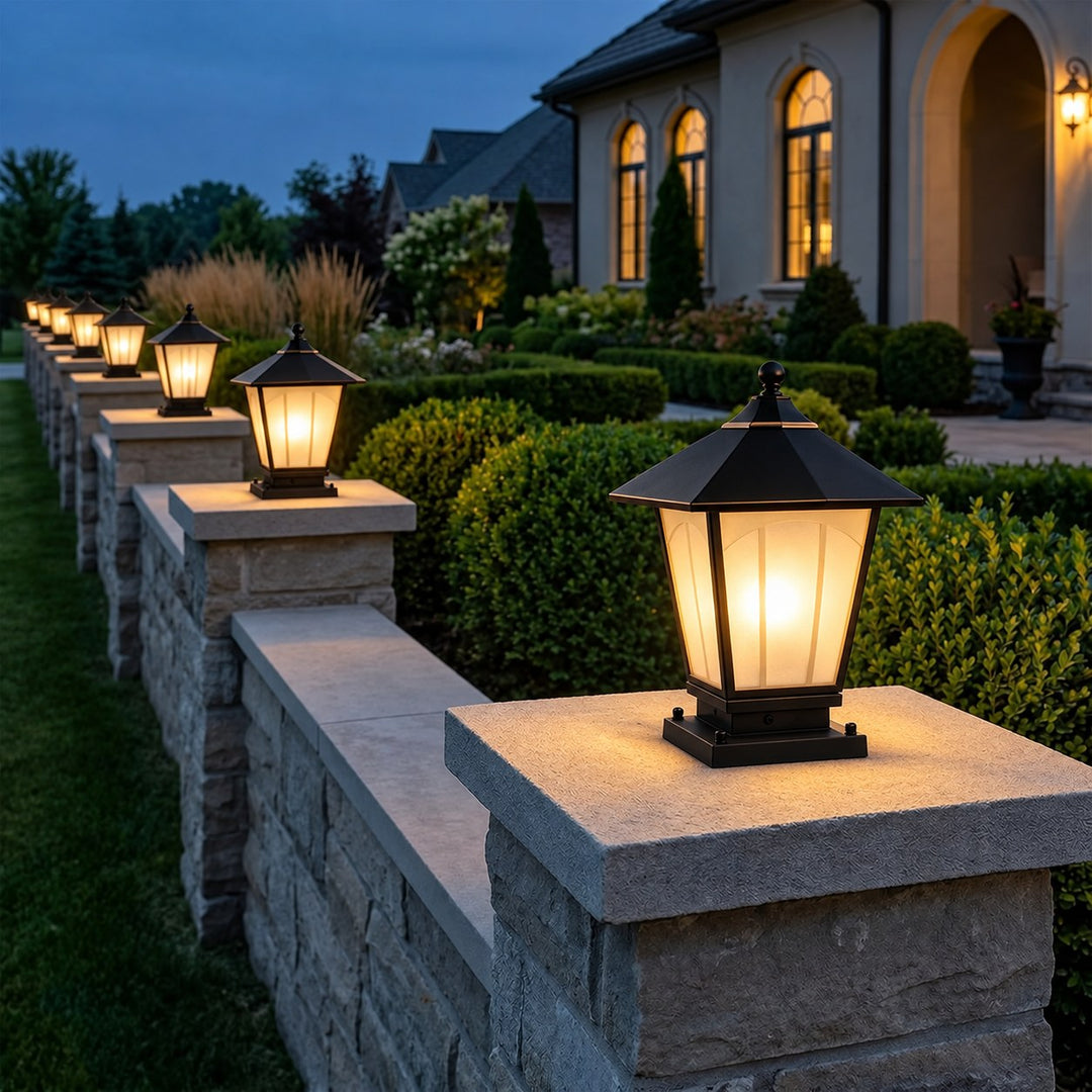Modern Outdoor Wall Light IP55 Waterproof Solid Copper Glass Shade E27 Compatible