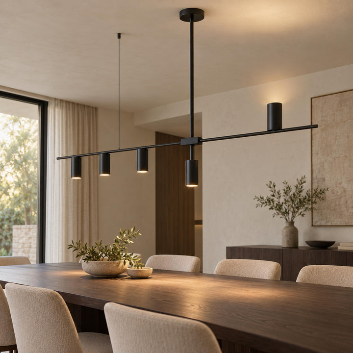 Modern Adjustable Ceiling Light Fixture Kitchen Pendant Lighting Metal Frame LED for Kitchen Island