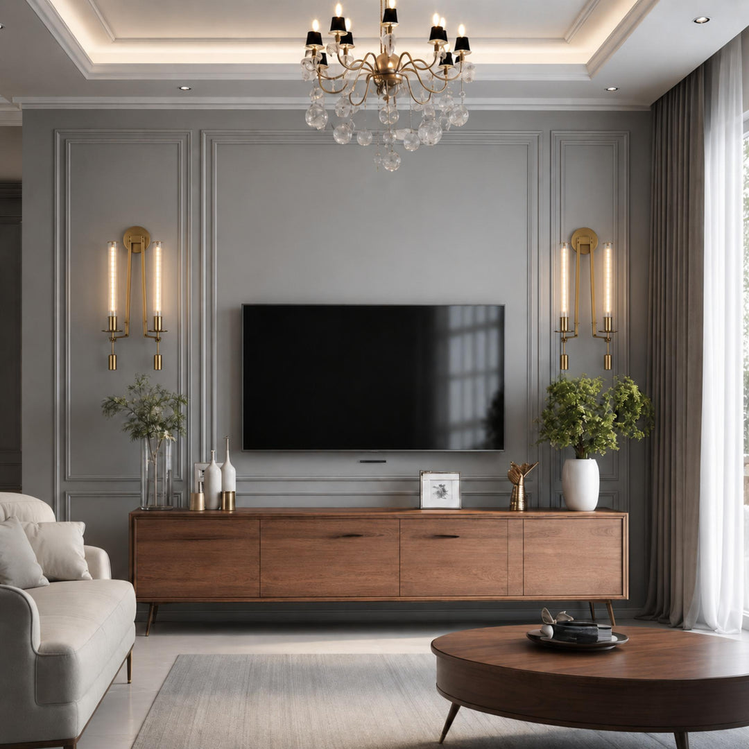 Classic French Style Wall Sconce Lighting with Metal Frame and Glass Shade for Elegant Ambiance