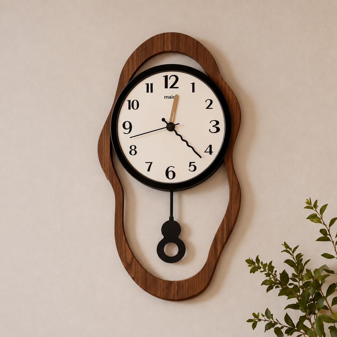 Modern Wall Clock Decor Acrylic Wood Finish Quiet Operation for Home and Office Spaces