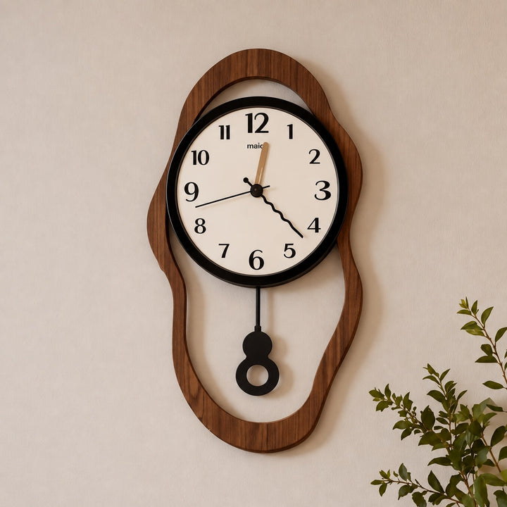 Modern Wall Clock Decor Acrylic Wood Finish Quiet Operation for Home and Office Spaces