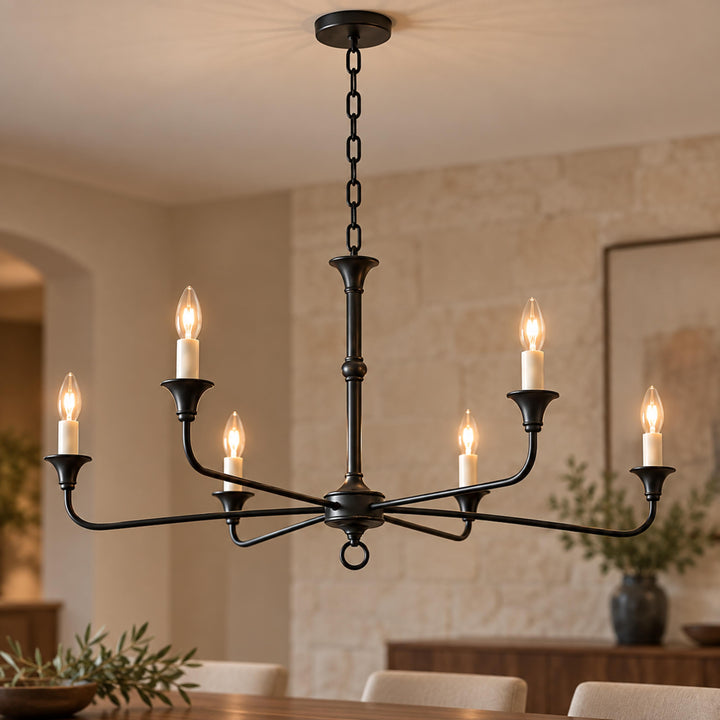 Modern Multi-Arm Black Chandelier Adjustable Ceiling Light Brass Candelabra 5-6 Bulb E14