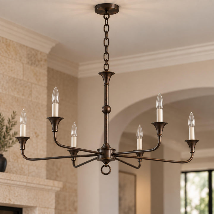Modern Multi-Arm Black Chandelier Adjustable Ceiling Light Brass Candelabra 5-6 Bulb E14