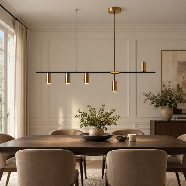 Modern Adjustable Ceiling Light Fixture Kitchen Pendant Lighting Metal Frame LED for Kitchen Island