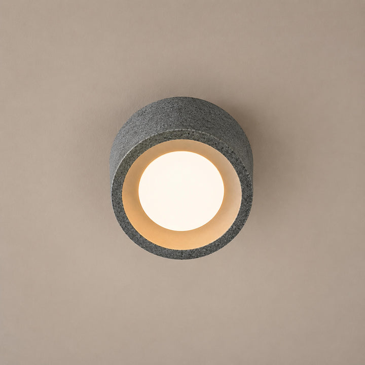 Modern Minimalist Flush Mount Ceiling Light Cement LED Adjustable Color Temperature 685 Lumens