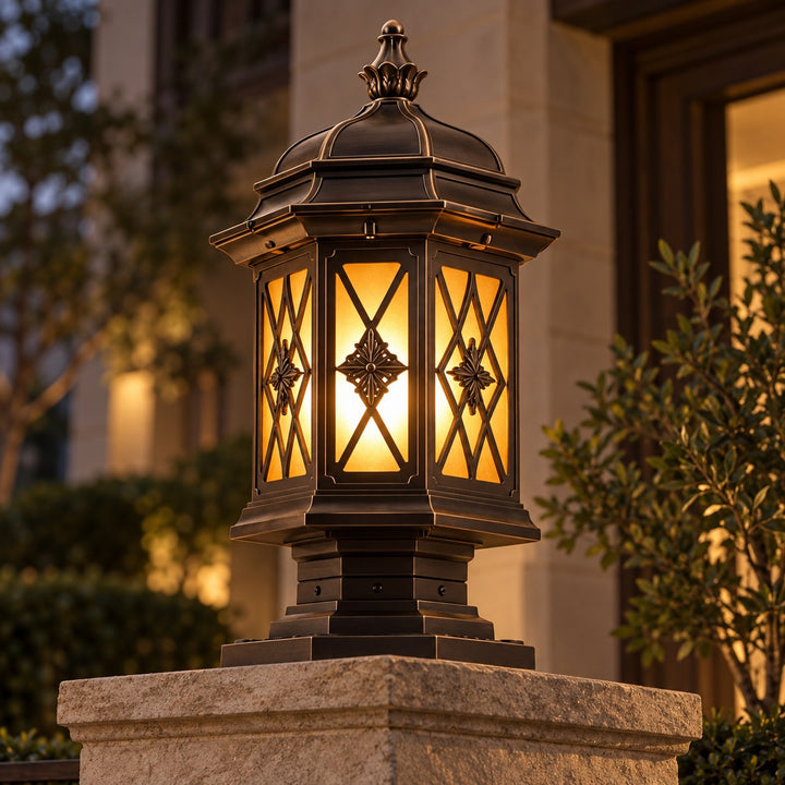 Modern Outdoor Pillar Light Wall Mounted Aluminum Frosted Glass Shade IP65 Waterproof