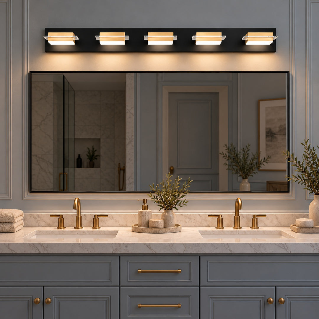 Modern Wall Sconce Lighting Wall Mounted Iron and Acrylic Frosted Diffuser 3-5 Heads