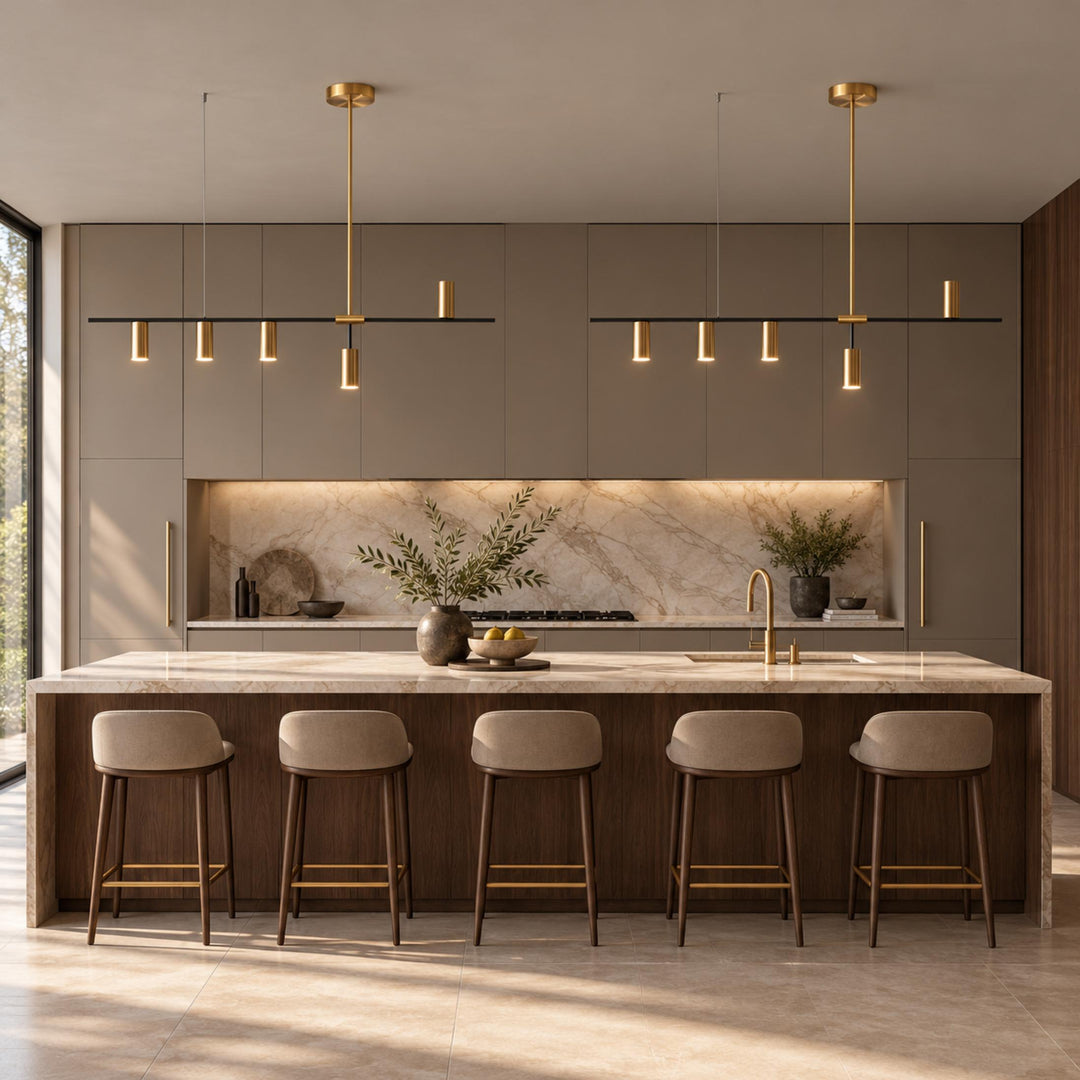 Modern Adjustable Ceiling Light Fixture Kitchen Pendant Lighting Metal Frame LED for Kitchen Island