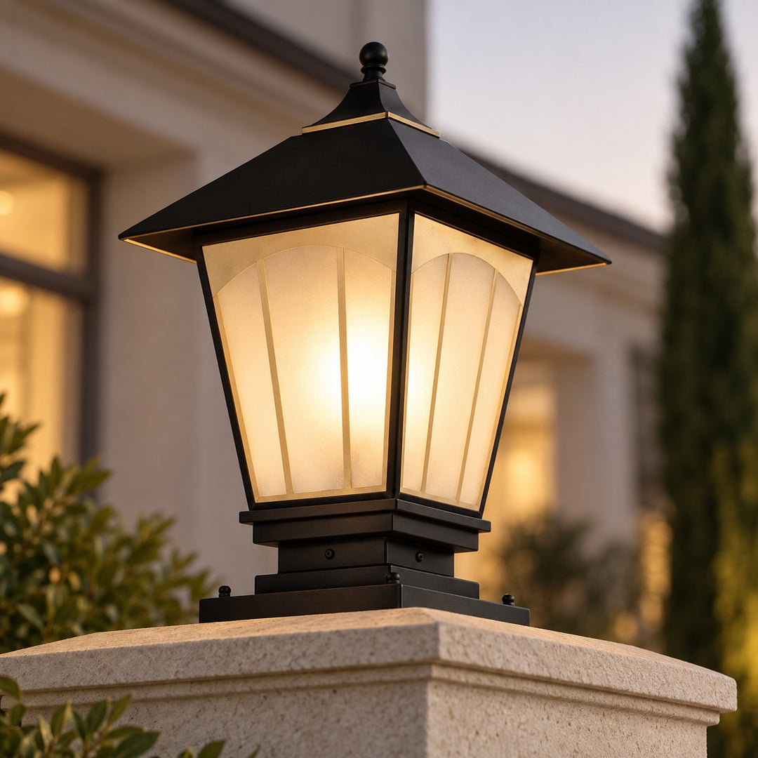Modern Outdoor Wall Light IP55 Waterproof Solid Copper Glass Shade E27 Compatible