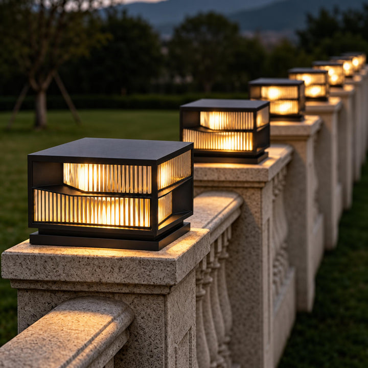 Solar Garden Lights Outdoor Wall Mounted Stainless Steel LED Waterproof Adjustable Height