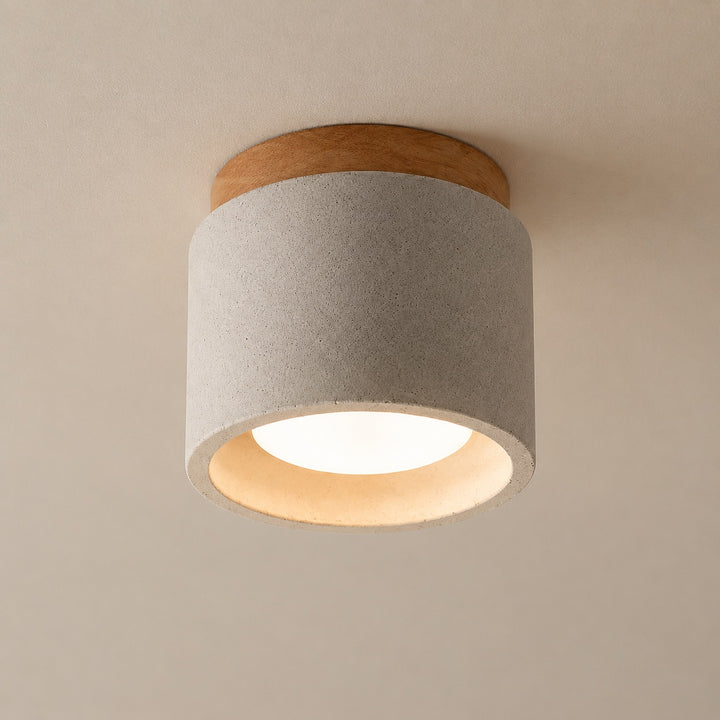 Modern Minimalist Flush Mount Ceiling Light Cement LED Adjustable Color Temperature 685 Lumens