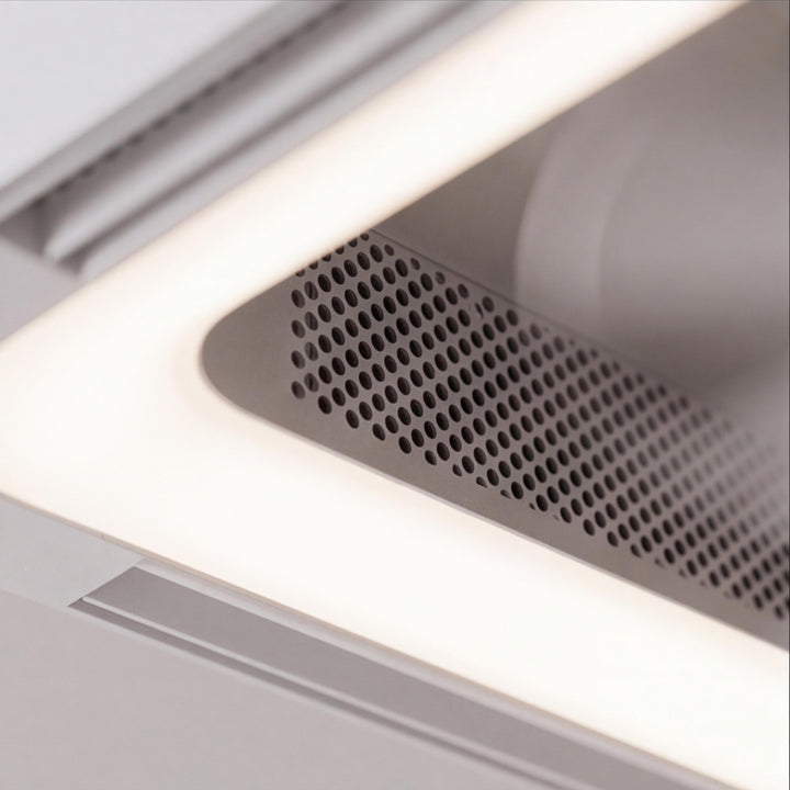 Modern Bladeless Ceiling Fan with Flush Mount Design Dimmable LED Light and Remote Control