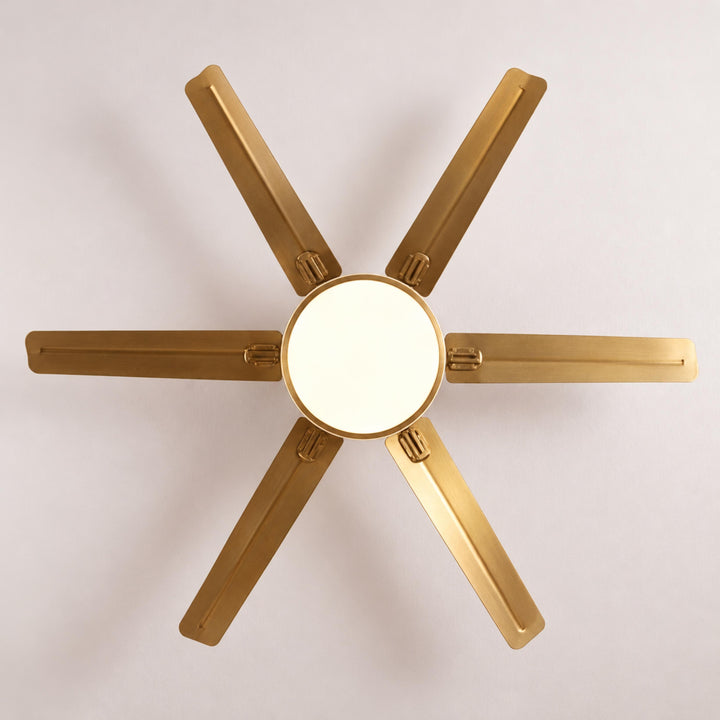 Modern Flush Mount Ceiling Fan Light Stainless Steel Acrylic LED 6-Speed DC Motor