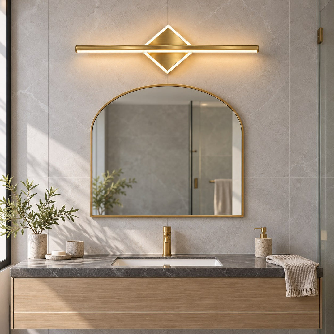 Modern Wall Light Wall Mounted Aluminum Frame Acrylic Base Focused Bathroom Vanity Sconce