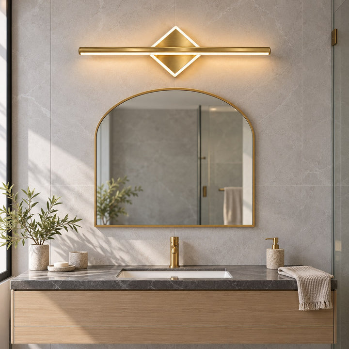 Modern Wall Light Wall Mounted Aluminum Frame Acrylic Base Focused Bathroom Vanity Sconce