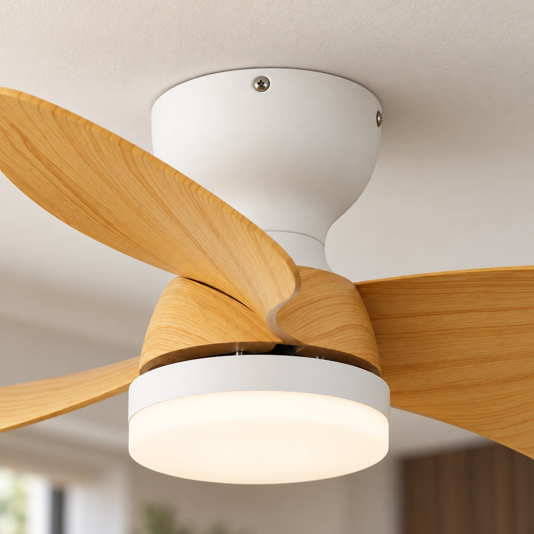 Modern Ceiling Fan Light Wall Mounted Metal Frame Adjustable LED 71cm