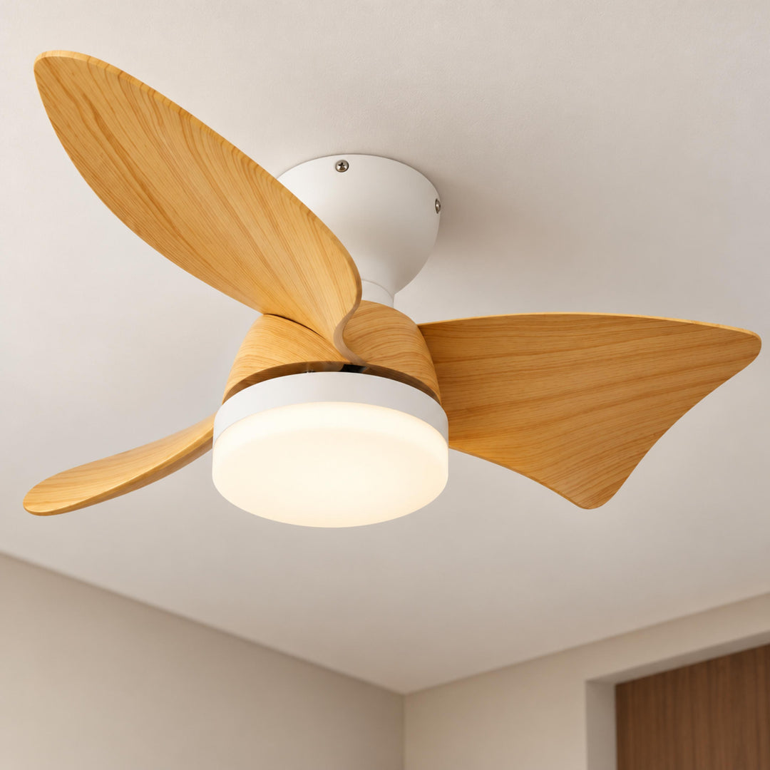Modern Ceiling Fan Light Wall Mounted Metal Frame Adjustable LED 71cm