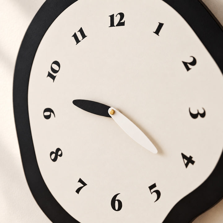 Modern Large Wall Clock Abstract Design MDF Acrylic Silent Quartz Movement Decor