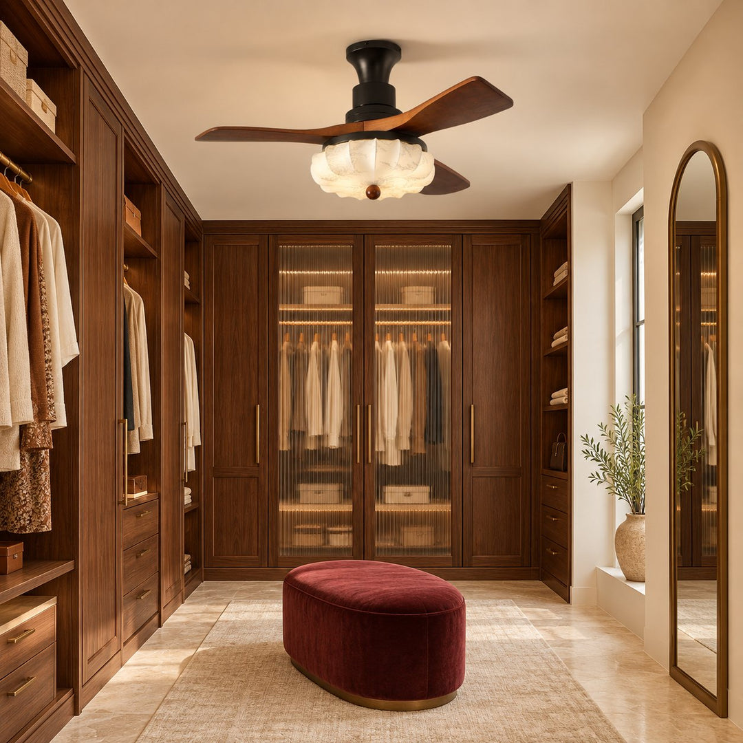 Modern Ceiling Fan Light Flush Mount Metal With Integrated LED For Efficient Illumination