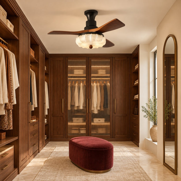 Modern Ceiling Fan Light Flush Mount Metal With Integrated LED For Efficient Illumination