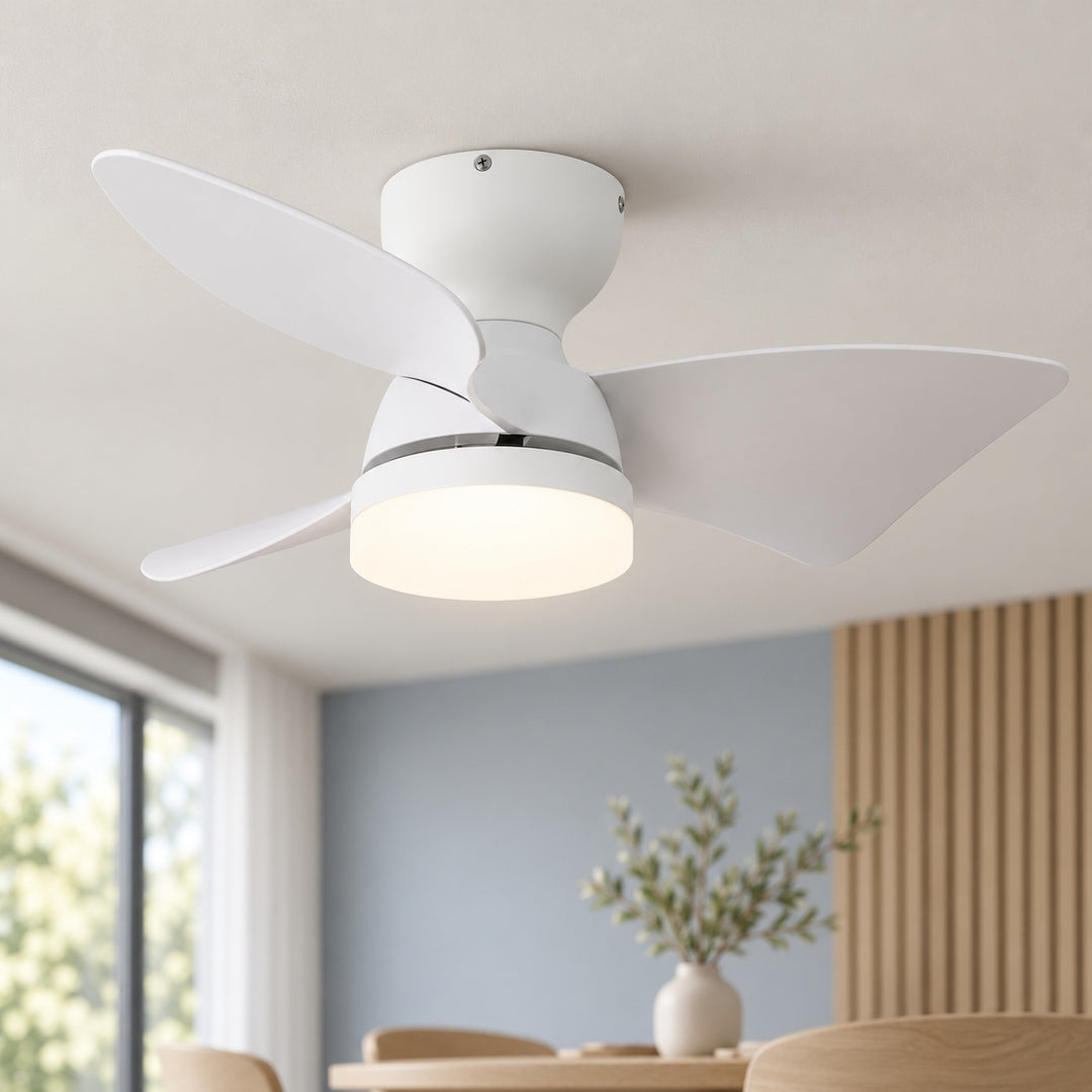 Modern Ceiling Fan Light Wall Mounted Metal Frame Adjustable LED 71cm