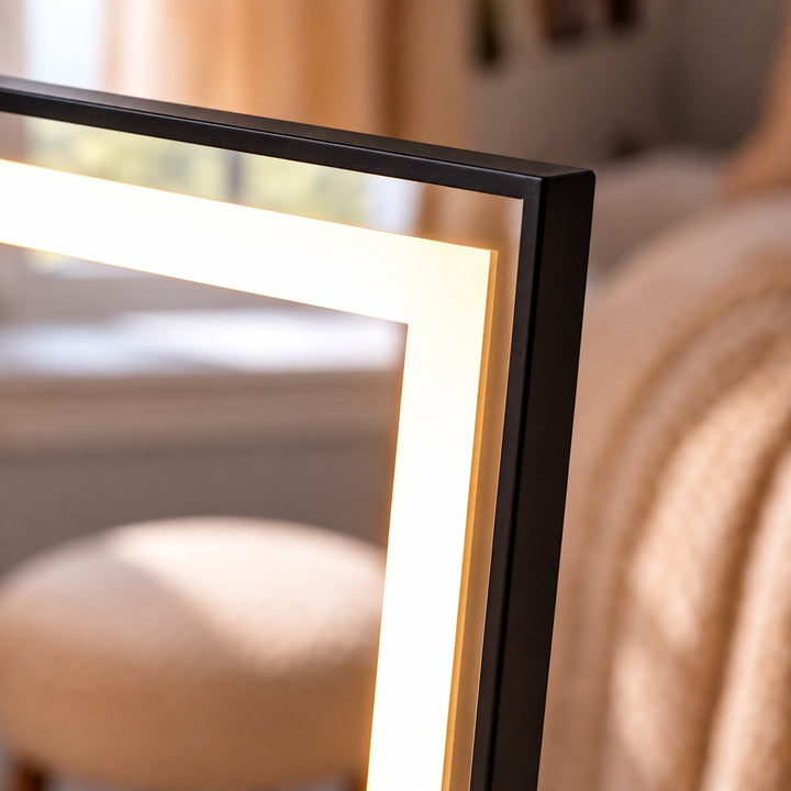 Modern LED Vanity Mirror with Touch Control 15x Magnifying Adjustable Brightness 360° Rotation