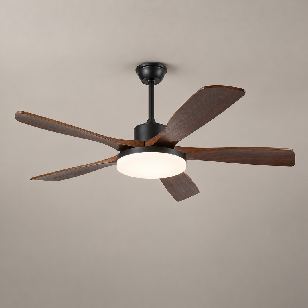 Modern Ceiling Fan Light Flush Mount Metal Acrylic Integrated LED 122cm 132cm