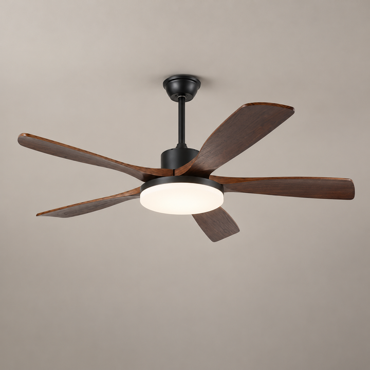 Modern Ceiling Fan Light Flush Mount Metal Acrylic Integrated LED 122cm 132cm
