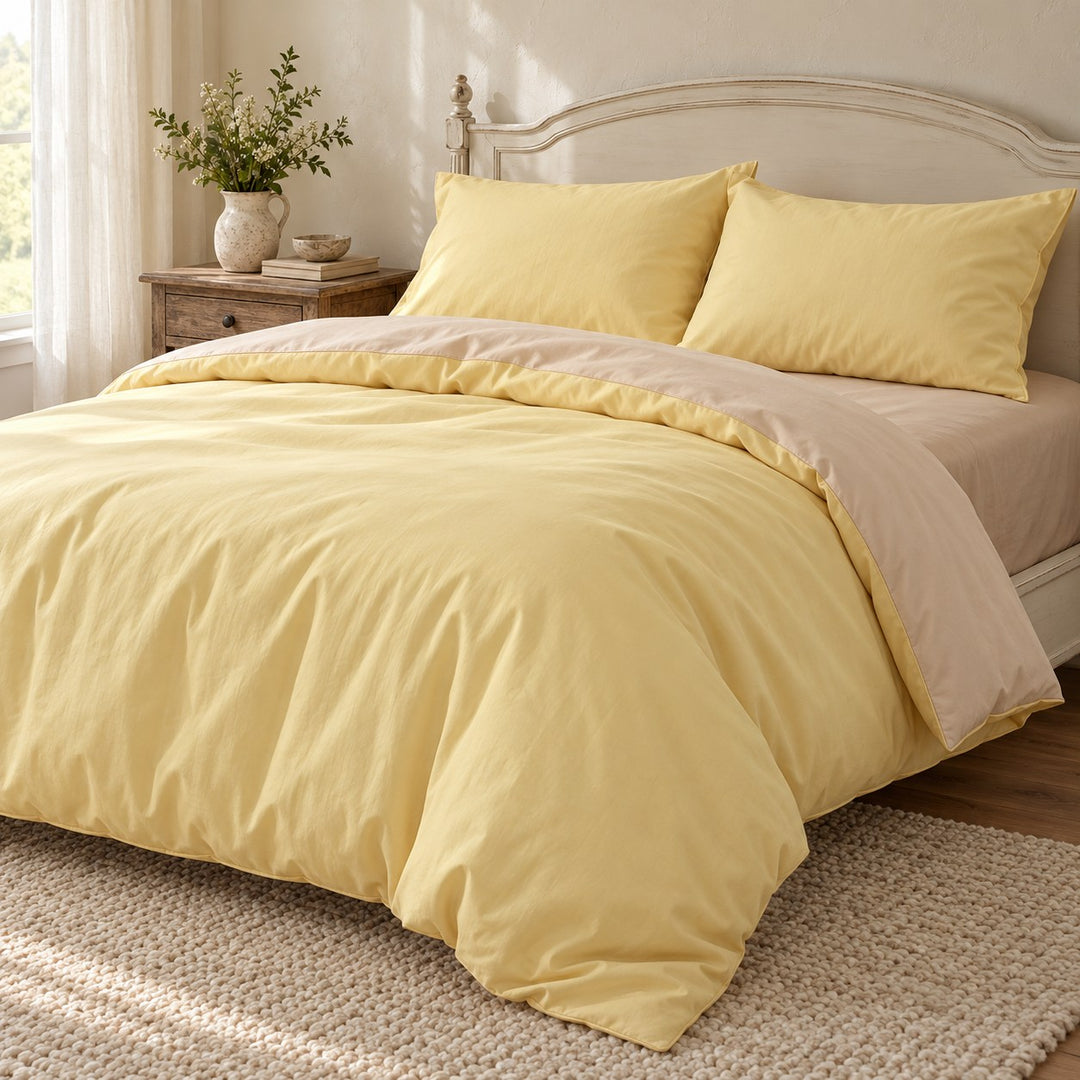 Pastel Aesthetic Bedding Set Double-Sided Duvet Cover Flat Sheet Cotton Comfortable